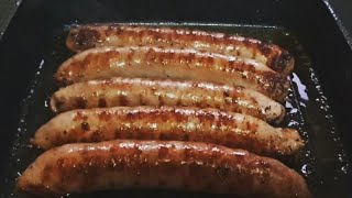 WORS RECIPE  BOEREWORS PAN FRIED  SAUSAGE COOKING [upl. by Gladine660]