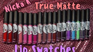 2 Nicka k True Matte Liquid Lipstick Swatches [upl. by Marler]