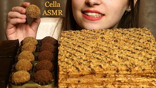 ASMR MARLENKA  HONEY CAKE  SNACK HONEY HONEY NUGGETS  EATING SOUNDS  DESSERT MUKBANG [upl. by Stanfield]