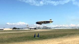 Goodyear Wingfoot One blimp demo at EAA Airventure Oshkosh 2015 [upl. by Noiraa]