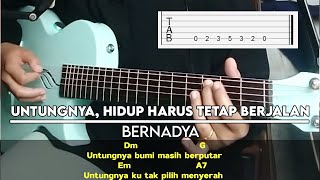 Bernadya  Untungnya Hidup Harus Tetap Berjalan  Guitar chordscover  tutorial gitar [upl. by Nyladam]