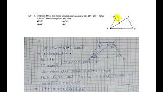 Trapezul ABDC din figura alaturata are baza mare AB ADDCBC si ABAC Masura unghiului ABC este [upl. by Gabriel]