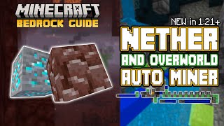 NEW 121 Tunnel Bore Design Works in the NETHER AND OVERWORLD  Minecraft Bedrock Guide 121 [upl. by Dlorag437]