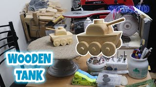 Building a Wooden Tank  Unique Handcrafted Model [upl. by Nyrahs]