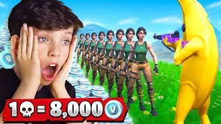 1 Elimination  8000 free VBucks With My Little Brother Fortnite Battle Royale [upl. by Clayton]