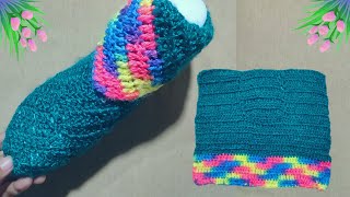 slippers  Cute knitted slippers Bunnies easy and simple crochet slipper for beginner knitted sock [upl. by Eicnan]