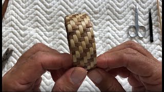 Hawaiian Lauhala Bracelet Weaving Seven Strand Twill Pattern [upl. by Vierno]