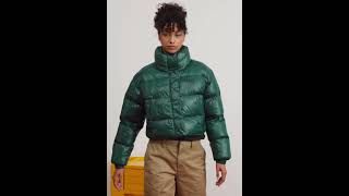 HELLY HANSEN CROPPED PUFFER Winter Jacket Shiny Glossy Darkest Spruce Green Women  Zalando [upl. by Assert983]