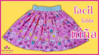 como hacer FALDA para niña muy facil en 10 minutos✨ [upl. by Asli]