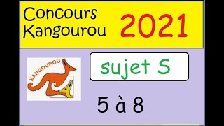 Concours Kangourou 2021 sujet S1ère et Term spé math questions 5 à 8 [upl. by Almira]