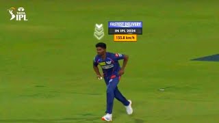 Mayank Yadav 157kmph Ball Today vs C Green  Mayank Yadav Bowling Todays Match vs RCB  RCB vs LSG [upl. by Yemerej]