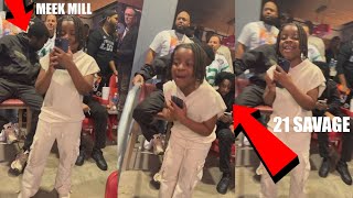 Lil Baby Records Son With Meek Mill And 21 Savage Behind Him At Super Bowl [upl. by Faxan]