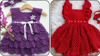 Designer Crochet Baby Dress Crochet Baby frock Crosia Frock Designhandmade crochet pattern [upl. by Ahsenwahs195]