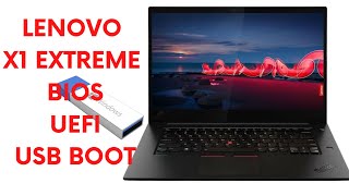 How to Get Into BIOS And Enable UEFI USB Boot On Lenovo ThinkPad X1 Extreme 20MF  Step By Step [upl. by Koosis]