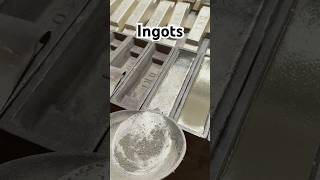 Pouring tinantimonycopper ingots moltenmetal work [upl. by Enailuj]