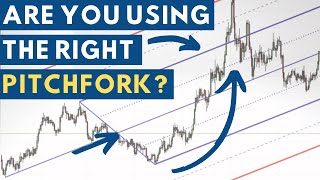 Precision Pitchfork Trading Andrews Pitchfork vs Schiff Pitchfork [upl. by Enilrac]