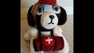 Crochet Saint Bernard Amigurumi Medical Rescue Dog Part 2 of 2 DIY tutorial [upl. by Anneiv]