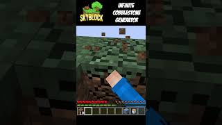 Infinite Cobblestone Generator minecraftbuildingtutorial minecraftshorts skyblock shorts gaming [upl. by Aeel]