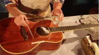 Frank Ford Instructs how to Install a Clear Pickguard on an Acoustic Guitar [upl. by Lesirg]