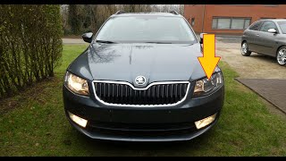 Replacing the front bulb H7  the right side  Skoda Octavia 2016 [upl. by Elleirad]