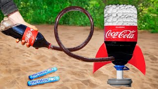 DIY Coca Cola and Mentos Rocket  Best Experiments and Tests [upl. by Attennaj]