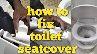 how to fix soft close slow motion toilet seat cover fixings [upl. by Weisburgh383]