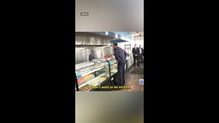 JD Vances awkward exchange with unimpressed donut shop workers [upl. by Acimad]