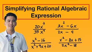 Simplifying Rational Algebraic Expressions  Grade 8 Math [upl. by Iruahs]