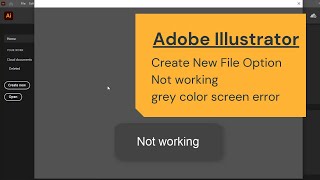 Adobe Illustrator create new file not working  Black screen problem [upl. by Greenberg]