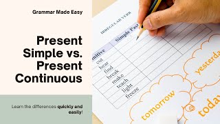 Present Simple and Present Continuous  comparison between present simple vs present continuous [upl. by Haran]