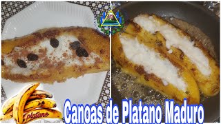 Como hacer Deliciosas Canoas de Platano  Receta Salvadoreñas [upl. by Arnaud451]