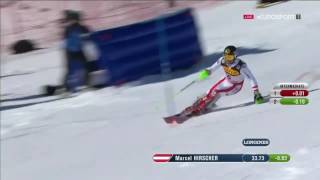 Marcel Hirscher  St Moritz WM Slalom 1st run [upl. by Ainsley]