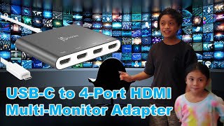 USB C to 4 Port HDMI Multi Monitor Adapter ║JoshampSarah ║HalukayTV [upl. by Adnohs]