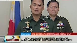 Catapang inimbitahan ang mga mambabatas sa ocular inspection sa Mamasapano encounter site [upl. by Anipsed]