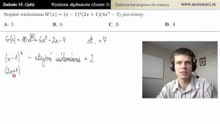 Zad15 Podaj stopień wielomianu wyrażenia algebraiczne  zestaw 3 [upl. by Aziaf571]