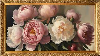 2 HOURS PAINTING FRAME ROSES VIDEO SCREENSAVER  4K [upl. by Spalla]