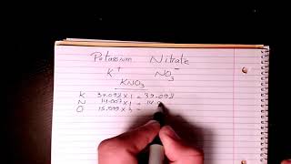 what is the molecular formula and molar mass of potassium nitrate [upl. by Novla]