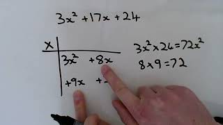 Factorising a non monic quadratic using the grid method [upl. by Uuge]