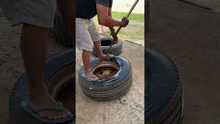 tires truck skills repair install mechanic mdrtyreshort video shorts videoshort [upl. by Aradnahc]