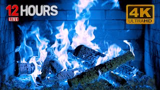 🔥 Stunning 4K Blue Fireplace Cozy Magic Flames for Your Home [upl. by Chico62]