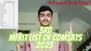 Latest 3rd Merit List Of Comsats University Islamabad  Life At Comsats [upl. by Lethia]