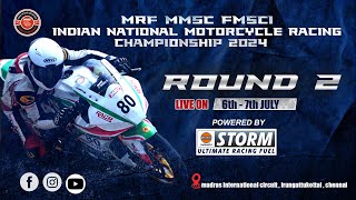 MRF MMSC fmsci Indian National Motorcycle Racing Championship 2024 Day 2 Round 2 [upl. by Colyer]