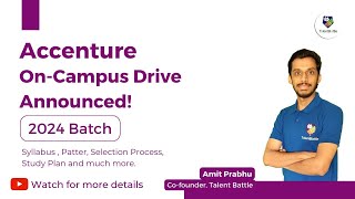 How to Prepare for Accenture Accenture OnCampus Hiring 2024 batch started  Pattern amp Syllabus [upl. by Imled]