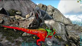 Ark Survival Evolved Wild Giga vs mutated super Boss Rex [upl. by Stevie]