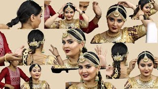 Rajputi bridal makeup hairstyle  baal choti tutorial  hairstyle [upl. by Lindell958]