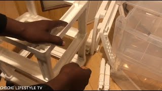 installing Various Purposes 5 Layers Plastic Storage Drawers With Wheels Without Manual [upl. by Nailliw]