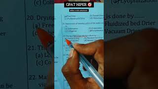 GPAT NIPER MCQS shorts niper neet aiims pharmacy biology gpat [upl. by Ynnus]