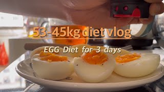 53kg45kg vlog  EGG DIET for 3 days to Normal diet [upl. by Childers948]