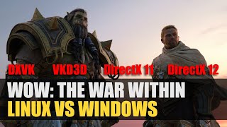 World of Warcraft The War Within  Linux vs Windows  DXVK vs VKD3D vs DirectX 11 vs DirectX 12 [upl. by Orips]