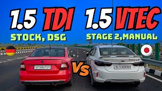 Skoda Rapid 15 TDI VS Honda City 15 Vtec  dsg VS Manual  Head to Head  ATISHEY JAIN [upl. by Allecnirp]